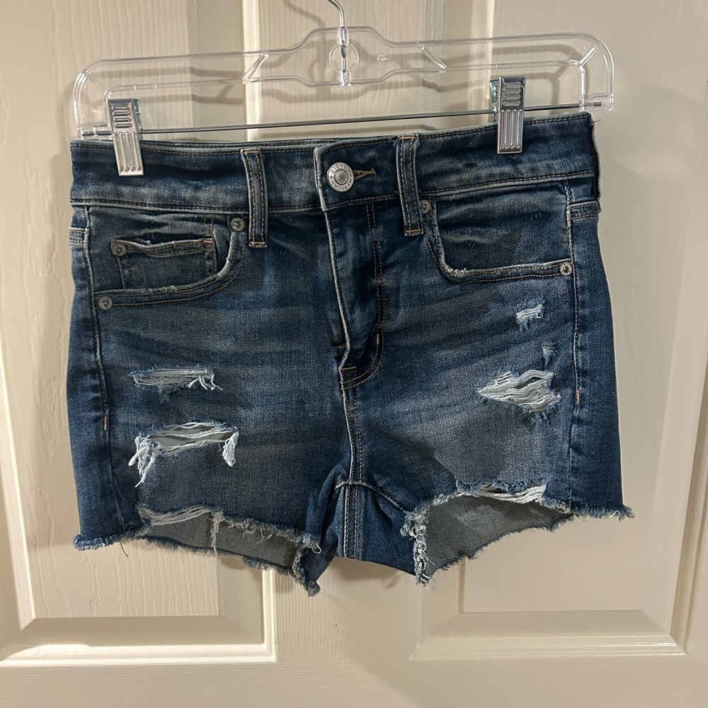 American Eagle Dark Wash Denim Shorts - Size 4